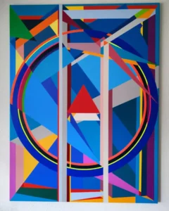 An artwork by Orosz Gellért Balázs on a wall