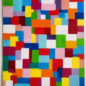 An artwork by Emőke Havasi on a wall