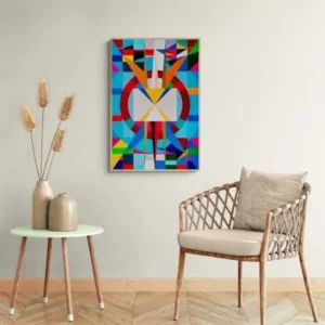 An artwork by Orosz Gellért Balázs on a wall